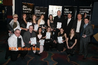 Sensei Andy receiving the Club Mark Award at the BOOSPA Awards evening.